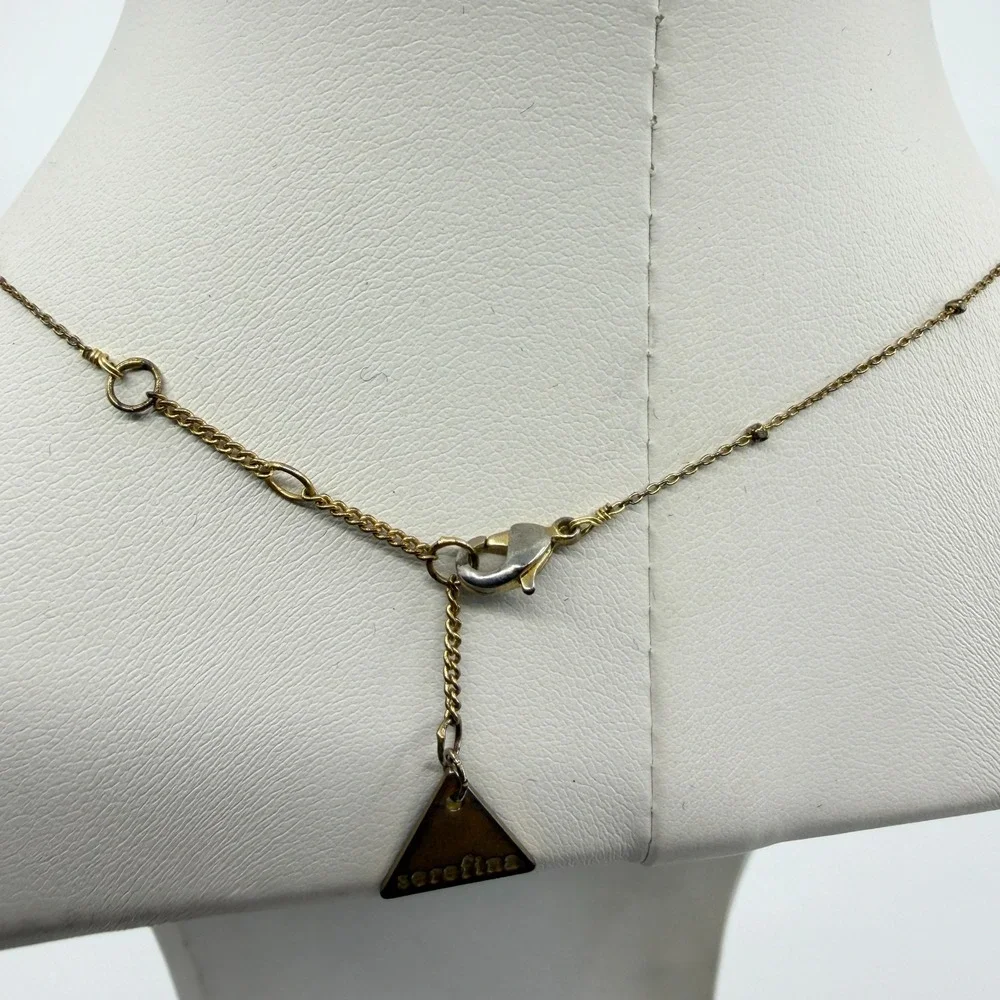 Serefina Gold-Tone Spinner Pendant Necklace Dainty Chain Layering Boho Accessory